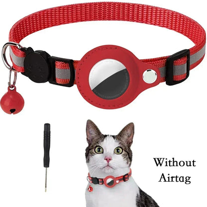 Reflective Anti-Lost Cat Collar with Airtag Protective Case & Bell