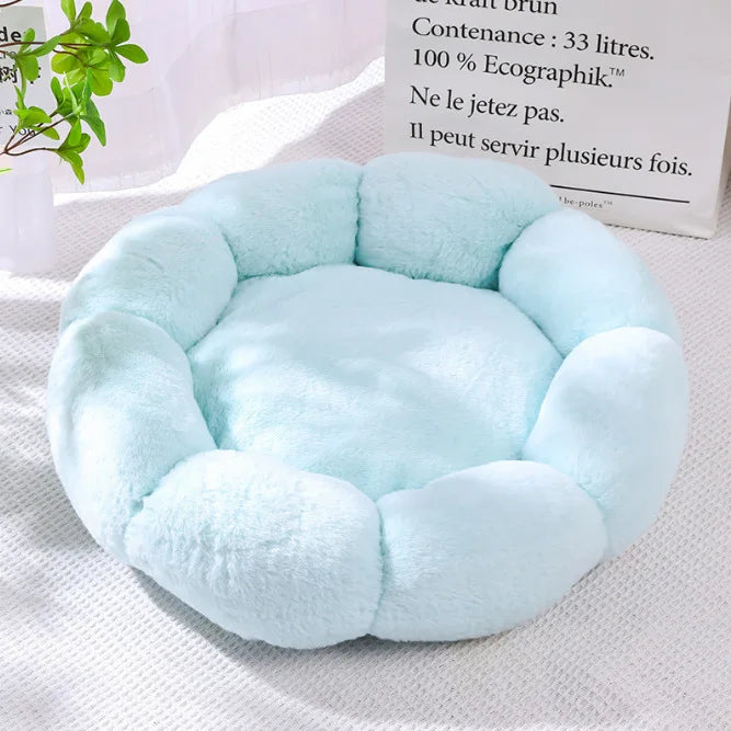 Blossom Bliss Plush Flower Pet Bed - Cozy Comfort for Small & Medium Pets - Barking Meows