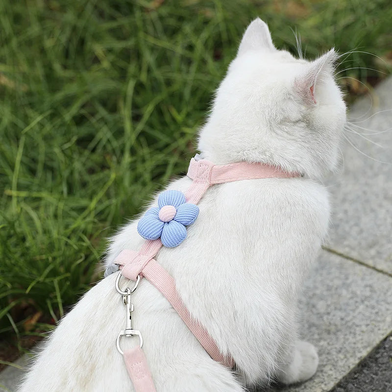 PawBreeze Adjustable Escape-Proof Harness & Leash Set – Breathable Comfort for Cats and Small Dogs