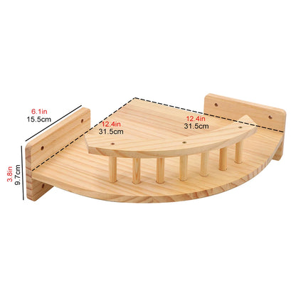 WhiskerWonder Wall-Mounted Cat Playground - Wooden Climbing Shelves & Sisal Scratcher