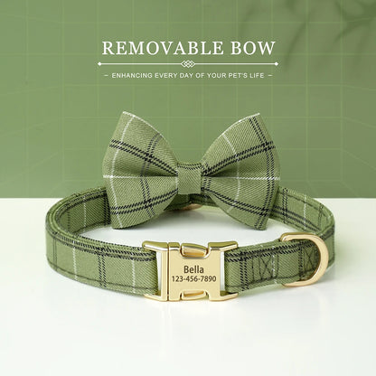 BowtieCharm Personalized Dog & Cat Collar – Custom Engraved Nameplate for Small and Toy Breeds