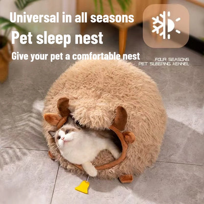 Yak Cozy Haven – Charming Semi-Enclosed Bed for Cats and Dogs