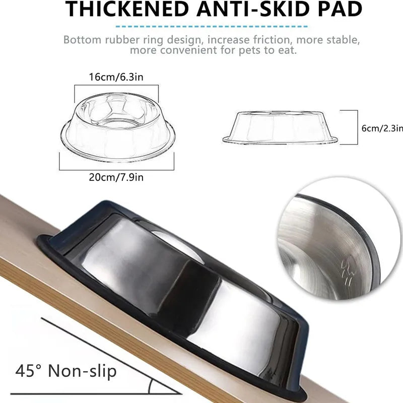 ProFeeder Stainless Steel Skidproof Pet Bowl – Anti-Ant Hygienic Dining Feeder for Dogs and Cats
