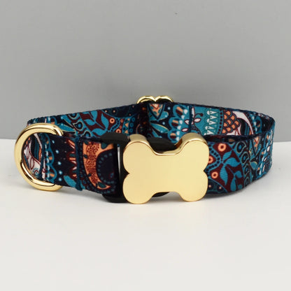 EthnoCharm Custom Engraved Dog Collar & Leash Set – Personalized with Nameplate