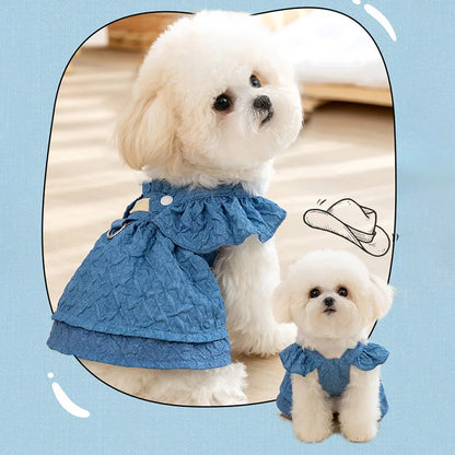 Chic Denim Dress: Summer Style for Small Dogs & Cats