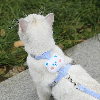 PawBreeze Adjustable Escape-Proof Harness & Leash Set – Breathable Comfort for Cats and Small Dogs