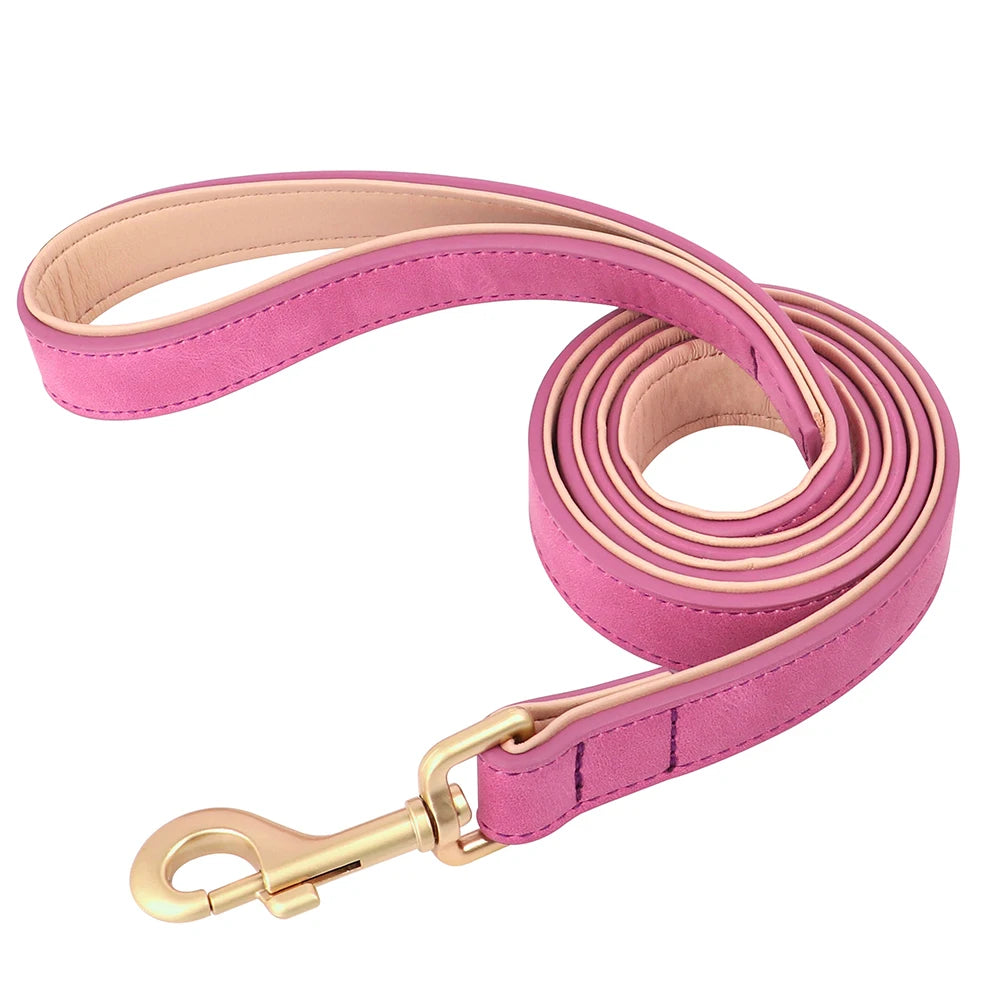 Ultimate Comfort PU Leather Dog Leash - Soft Padded Handle for All Breeds