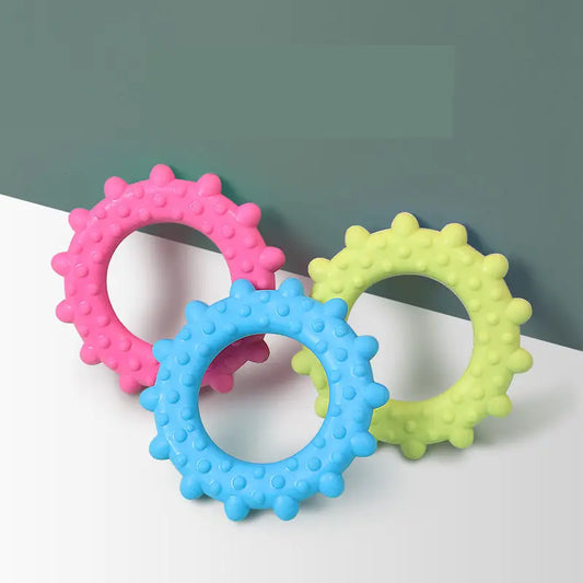 RingO’Joy Textured Rubber Teething Ring – Safe & Interactive Chew Toy