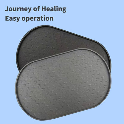 ColorSplash Silicone Pet Feeding Mats - Easy-Clean Oval Design