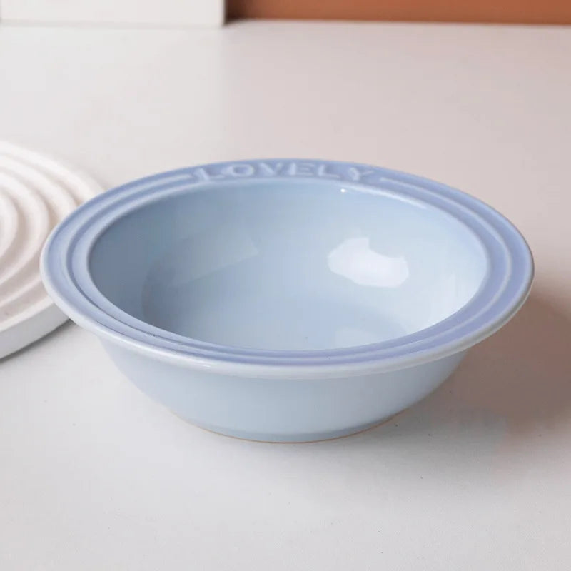 French Flair Gradient Ceramic Pet Plate – Colorful Pre-Dinner Dining Bowl for Dogs and Cats