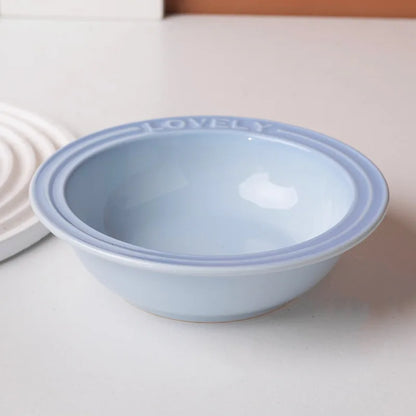 French Flair Gradient Ceramic Pet Plate – Colorful Pre-Dinner Dining Bowl for Dogs and Cats