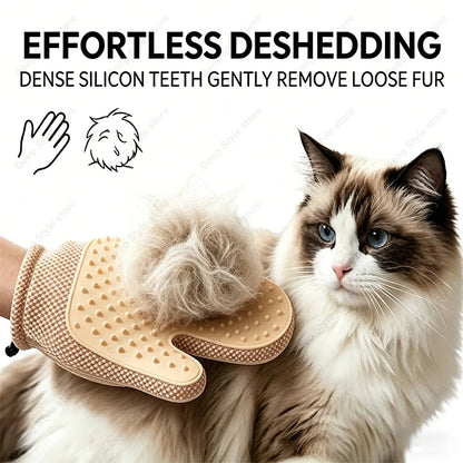 GloveSpa Two-Sided Pet Grooming Glove – Gentle Loose Fur Remover & Massage Tool