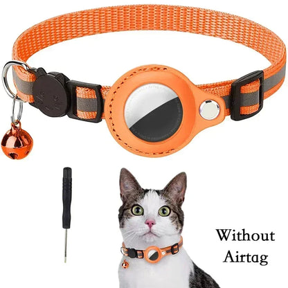 Reflective Anti-Lost Cat Collar with Airtag Protective Case & Bell