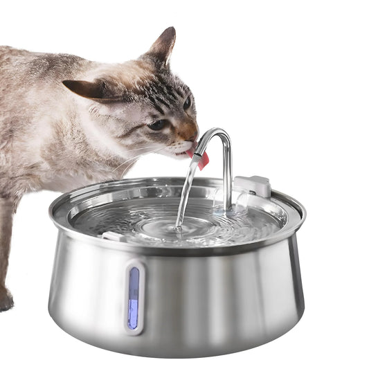 4L Stainless Steel Cat Drinking Fountain – Ultra-Quiet Hydration for Multiple Pets