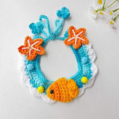 CozyFruit Handmade Knitted Neck Collar – Cute Accessories for Cats and Dogs
