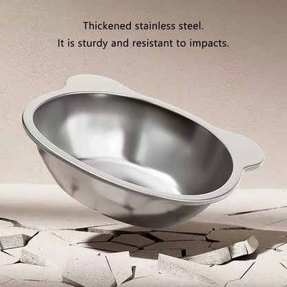 Elevated Stainless Steel Cat Bowl with Slanted Neck Guard