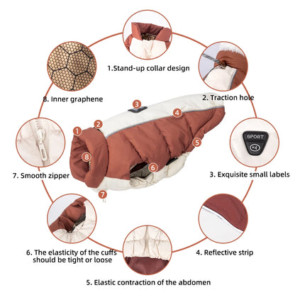 Cozy Paws Thermal Puffer Jacket - Two-Tone Winter Warmth for Small Dogs