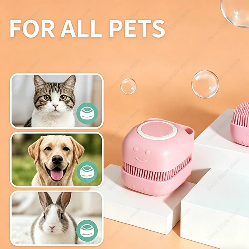 BubbleSpa Silicone Bath Massage Brush – Multifunctional Shampoo-Dispensing Grooming Brush