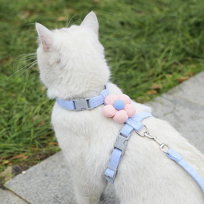 PawBreeze Adjustable Escape-Proof Harness & Leash Set – Breathable Comfort for Cats and Small Dogs