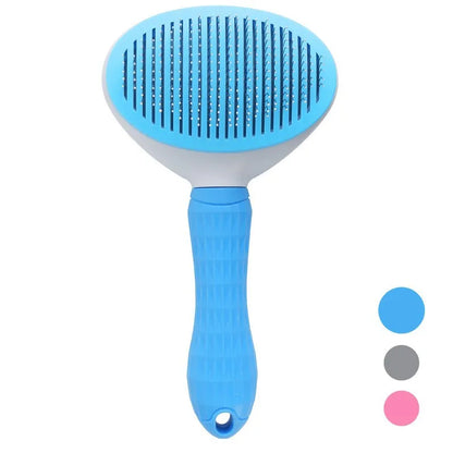 FurGlow Self-Cleaning Grooming Comb – Premium De-Shedding Slicker Brush for Cats and Dogs