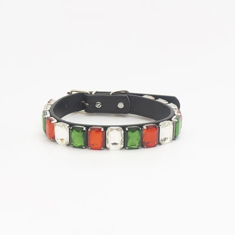 PawSparkle Rhinestone Dog Collar – Premium Crystal Gemstone Necklace for Dogs and Cats