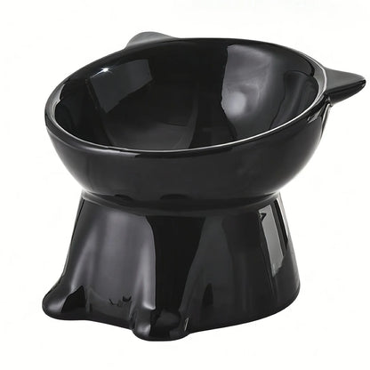 PurrComfort Orthopedic Tilted Cat Bowl – Anti-Vomiting 15° Slanted Food & Water Feeding Station with Stable Non-Slip Base
