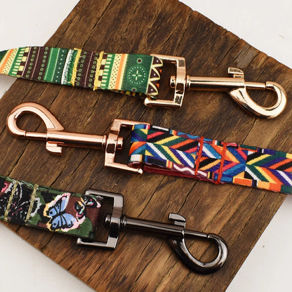 HeritagePaws Ethnic Dog Collar & Leash Set - Custom Engraved for All Breeds
