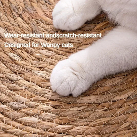 Eco-Friendly Rattan Cat Scratcher & Furniture Protector Mat