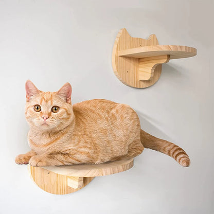 Cat Climbing Shelf Wall Mounted Four Step Stairway With Sisal Scratching