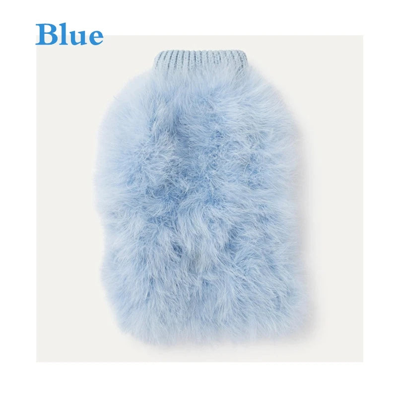 LuxePaw Colorful Faux Fur Sweater - Designer Warmth for Small Dogs & Cats