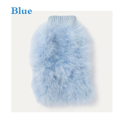 LuxePaw Colorful Faux Fur Sweater - Designer Warmth for Small Dogs & Cats