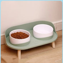 Load image into Gallery viewer, Double Bowls Feeder Adjustable Height Cats Dogs Food Water