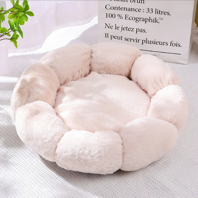 Blossom Bliss Plush Flower Pet Bed - Cozy Comfort for Small & Medium Pets - Barking Meows