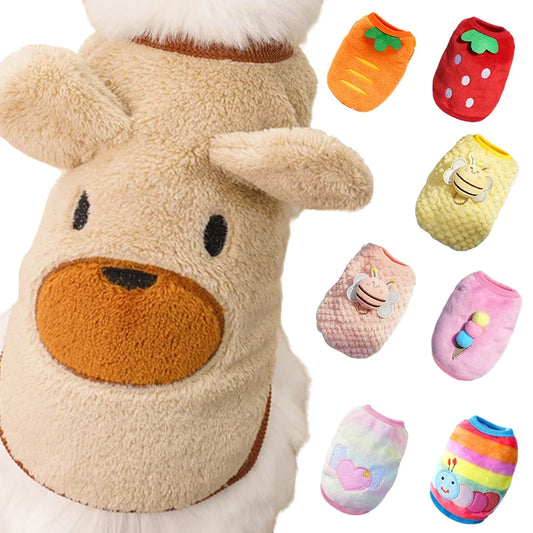 SpringSnuggle Soft Fleece Pet Clothes - Cute Comfort for Small Dogs