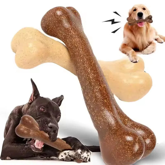 Dog Bone Eco-Friendly Wood Chew Toy – Durable Anti-Bite Teething Toy for All Breeds