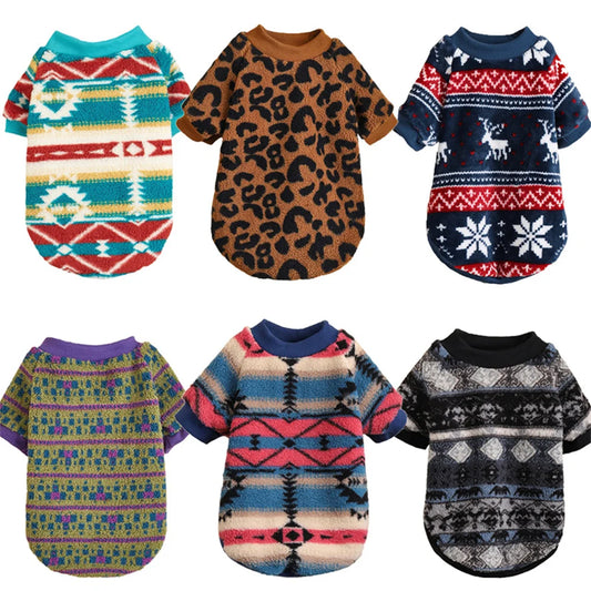 PlushPaws Winter Warmth Hoodie – Cozy Printed Pullover for Cats & Puppies