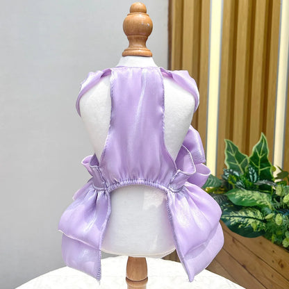 ChicPaws Summer Dress with D-Ring – Elegant Solid Color for Small Dogs & Puppies