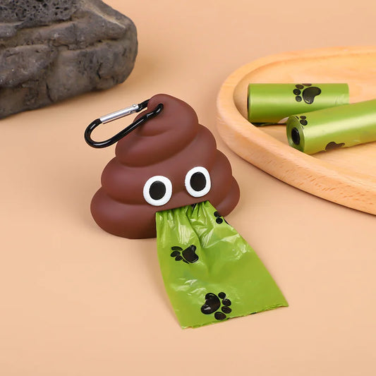 Portable Dog Waste Bag Dispenser – Fecal Shape Cleaning Tool