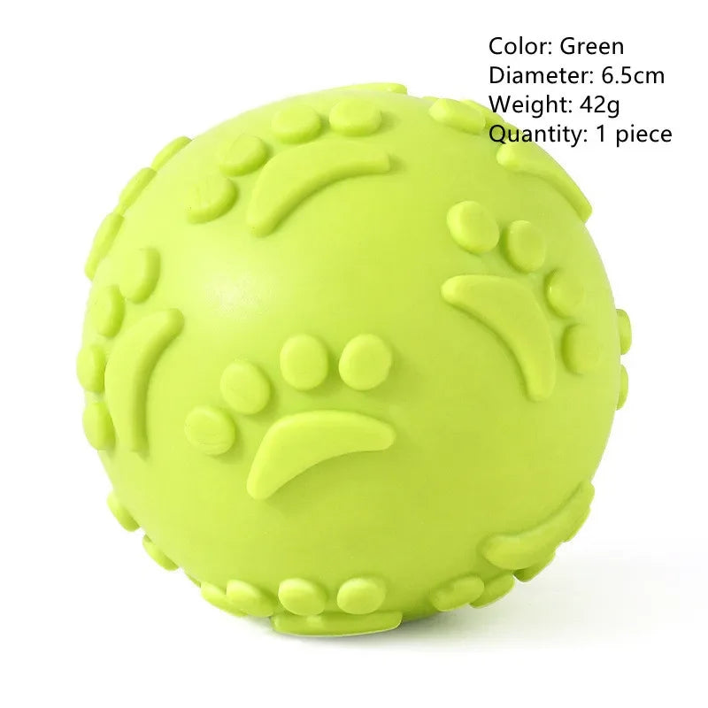 PawPlay Textured Rubber Squeaky Ball – Non-Toxic Interactive Chew Toy for Dogs