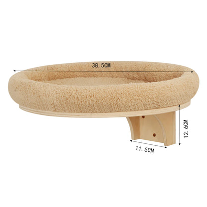 WhiskerWonder Wall-Mounted Cat Playground - Wooden Climbing Shelves & Sisal Scratcher