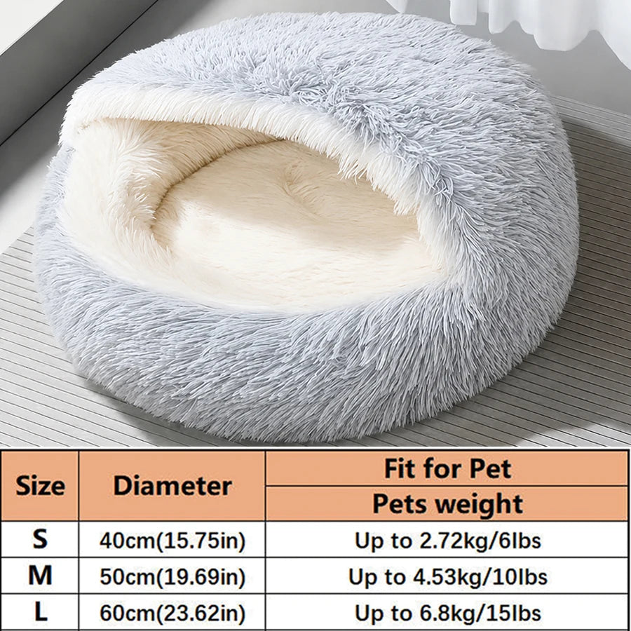 Cozy Cuddle Plush Nest – 2-in-1 Shell-Shaped Cat & Puppy Bed for Ultimate Warmth
