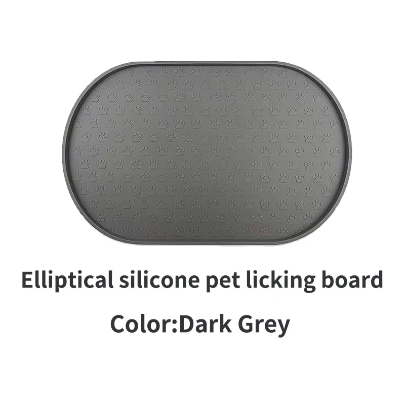 ColorSplash Silicone Pet Feeding Mats - Easy-Clean Oval Design