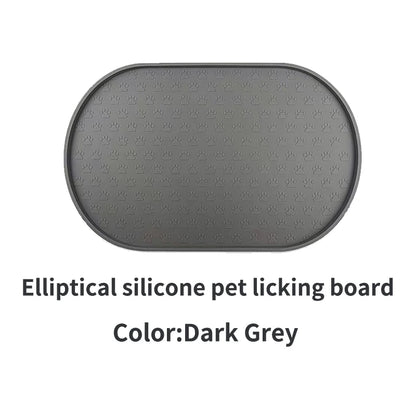 ColorSplash Silicone Pet Feeding Mats - Easy-Clean Oval Design