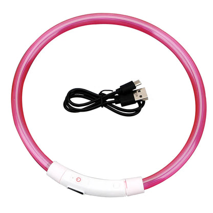 NightGlow USB Rechargeable LED Safety Collar – High-Visibility Cut-to-Fit Loss Prevention Collar