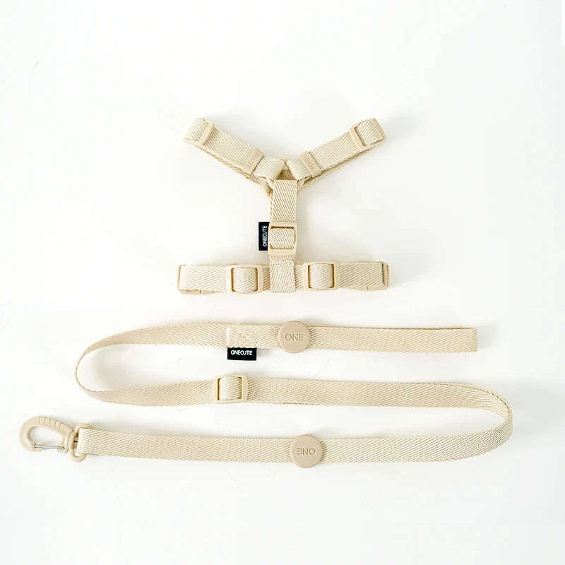 Macaron Color Dog Harness & Leash Set – Reflective Style for Puppies & Cats