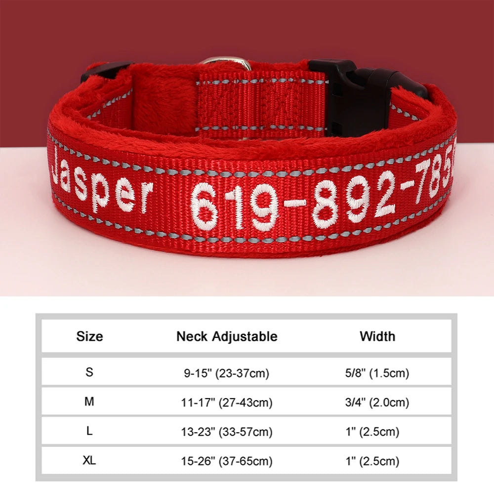 GuardGlow Personalized Embroidered Reflective Dog Collar – Premium Padded Night Safety for All Breeds
