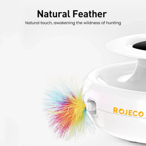 ROJECO 2 in 1 Smart Automatic Feather Fun Ball Toy Set for Cat