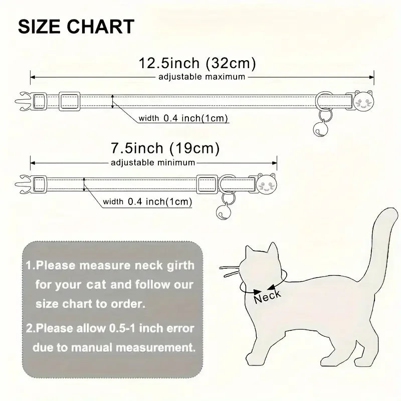 Personalized ID Tag Cat Collar with Bell & Safety Breakaway