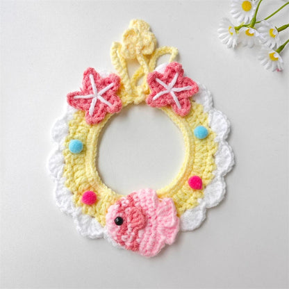 CozyFruit Handmade Knitted Neck Collar – Cute Accessories for Cats and Dogs