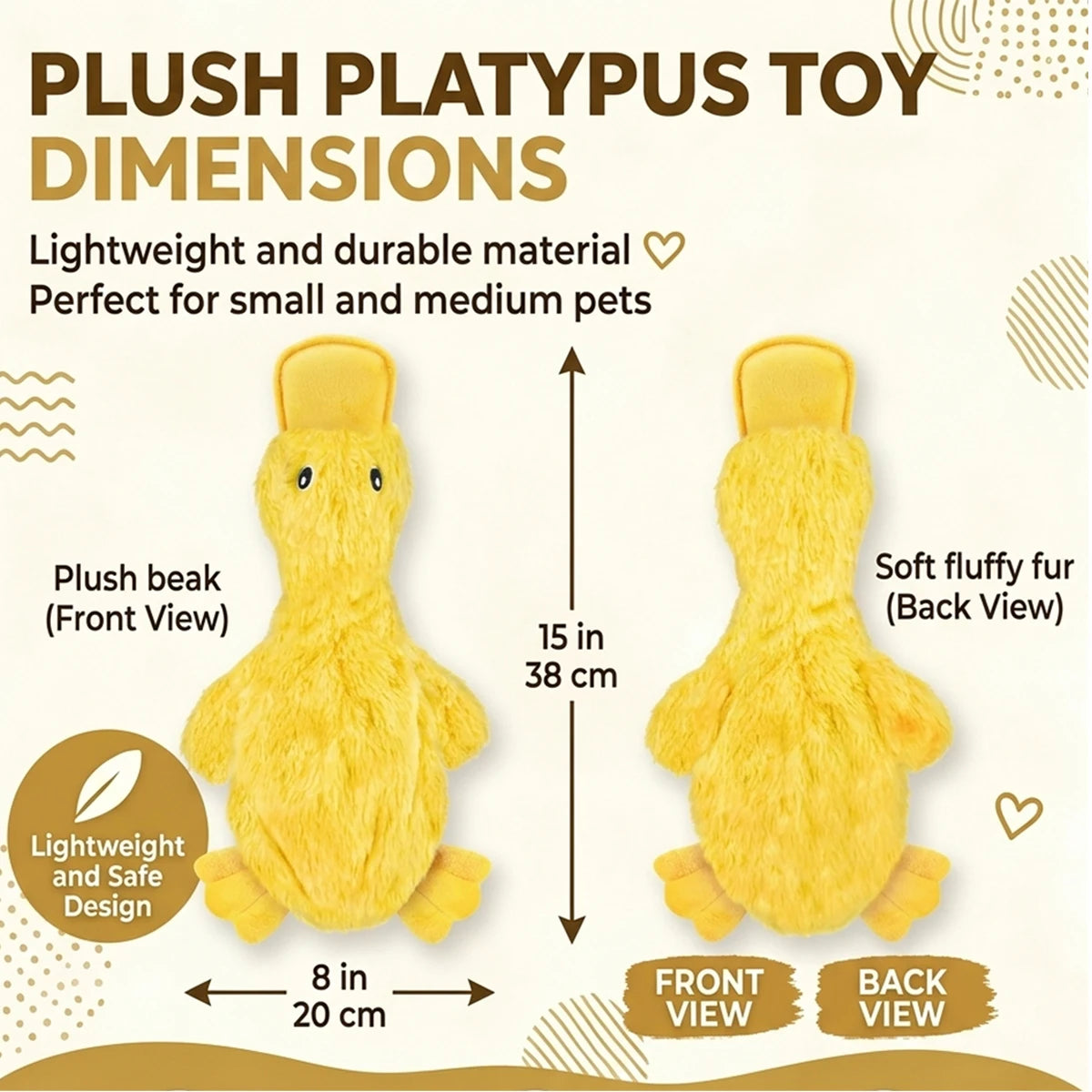 QuackBuddy Squeaky Duck Plush Toy – Interactive Teeth Grinding & Boredom Relief Companion